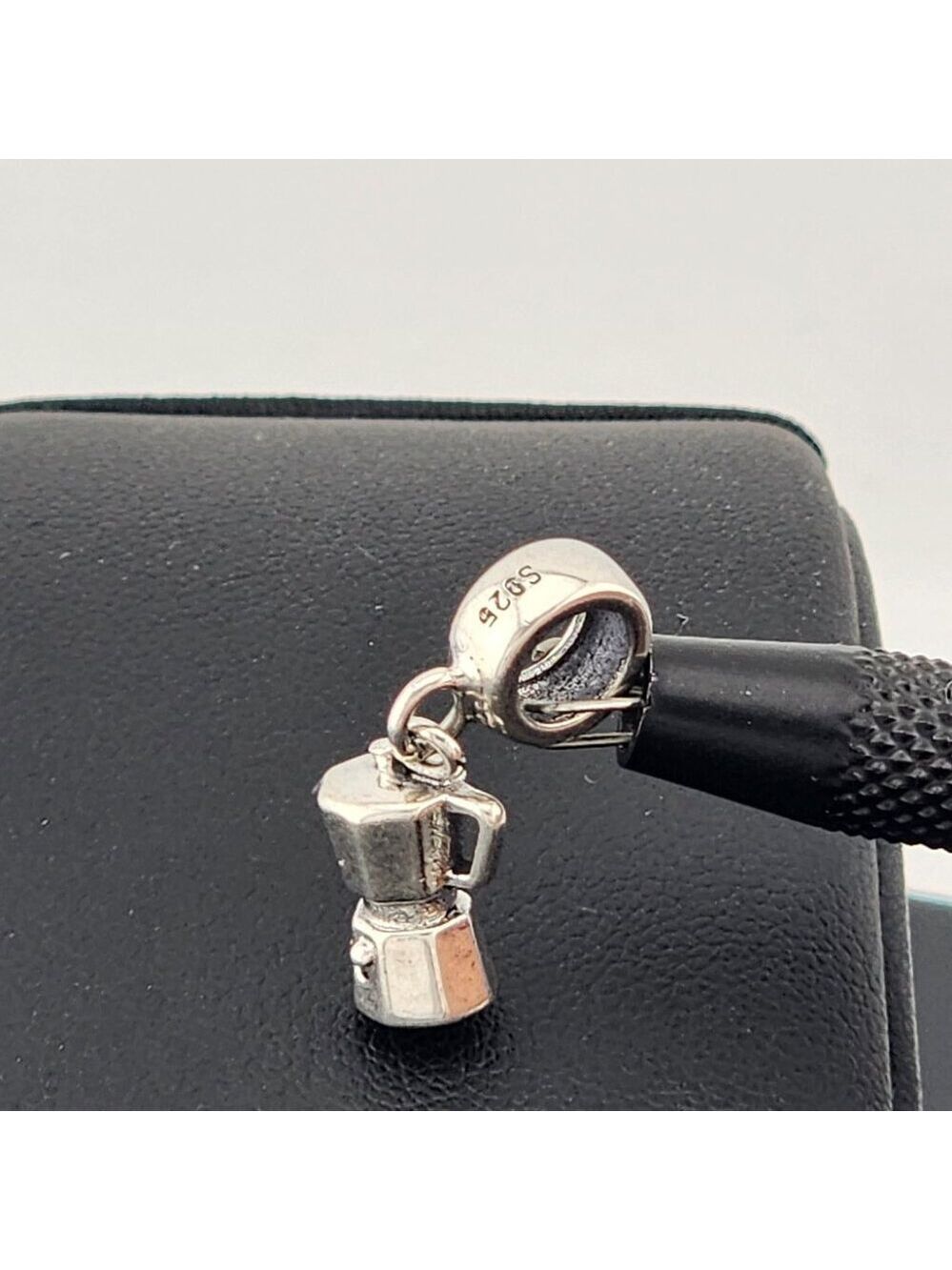 Sterling Silver 925 Coffee Pot Charm | Espresso Maker Pendant - Picture 4 of 8